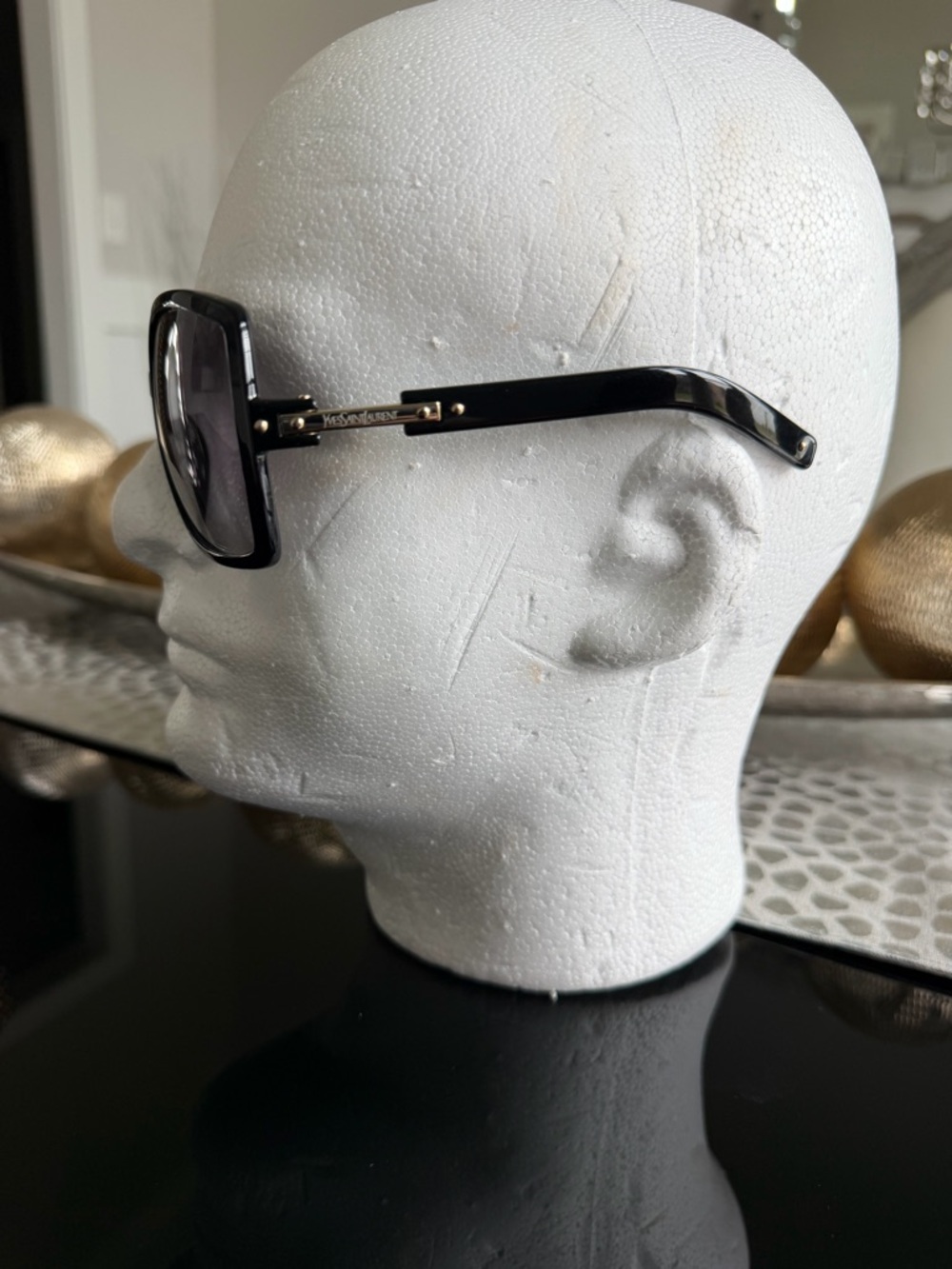 Yves Saint Laurent Black Oversized Women's Sunglasses with Gradient Lenses - Picture 5 of 6